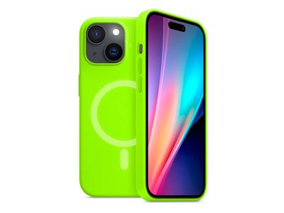 Apple iPhone 15 Plus - Cover Gommata Serie Neon Mag Colore Verde