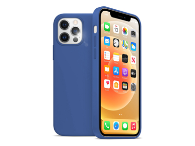 Apple iPhone 12 - Cover gommata Magnetica Liquid Case Blu Cobalto