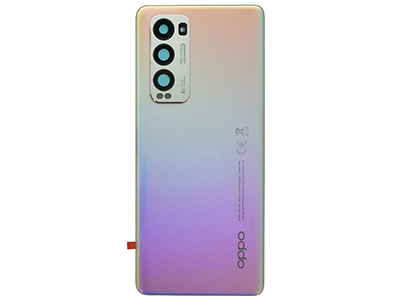 Oppo Find X3 Neo - Cover Batteria + Vetrino Camera + Adesivi Galactic Silver