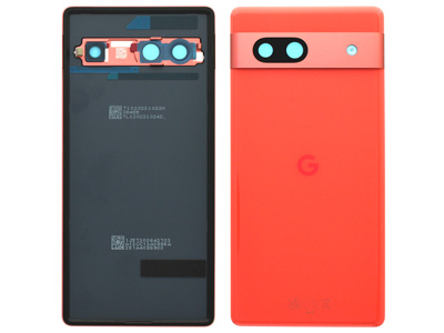 Google Pixel 7a - Back Cover + Camera Lens + Adhesives Coral