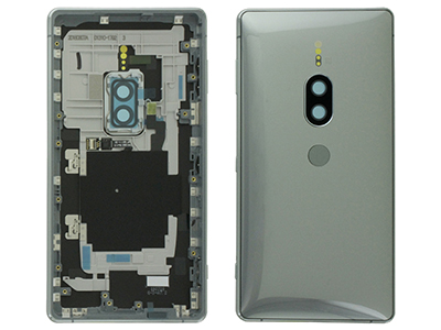 Sony Xperia XZ2 Premium - Cover Batteria + Lettore Impronta + Vetrino Camera + Tasti Laterali  Silver