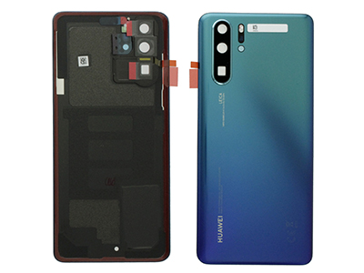 Huawei P30 Pro - Cover batteria + Vetrino Camera Aurora Blue