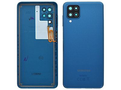 Samsung SM-A127 Galaxy A12 - Cover Batteria + Vetrino Camera + Tasti Laterali + Lettore Impronta Blue