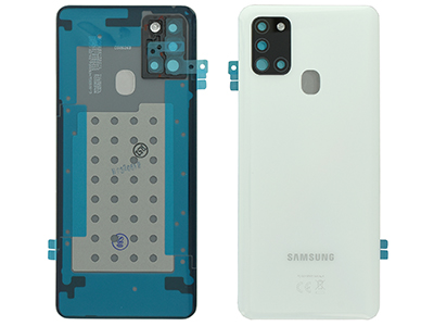 Samsung SM-A217 Galaxy A21s - Cover Batteria + Vetrino Camera + Adesivi Bianco