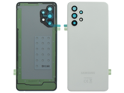Samsung SM-A325 Galaxy A32 - Cover Batteria + Cover Camera completo + Adesivi Awesome White