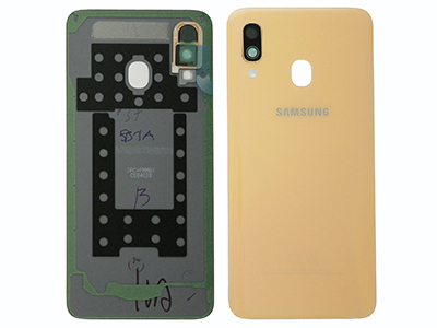 Samsung SM-A405 Galaxy A40 - Cover Batteria + Vetrino Camera + Adesivi Arancio