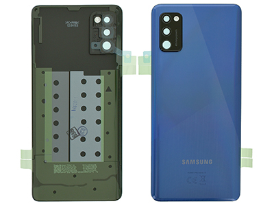 Samsung SM-A415 Galaxy A41 - Cover Batteria + Vetrino Camera + Adesivi Blu