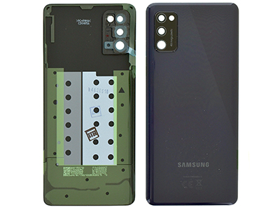 Samsung SM-A415 Galaxy A41 - Cover Batteria + Vetrino Camera + Adesivi Nero