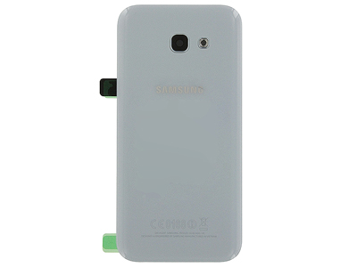 Samsung SM-A520 Galaxy A5 2017 - Cover Batteria in vetro + Vetrino Camera + Adesivi Azzurro