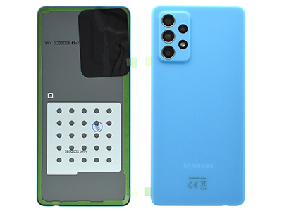Samsung SM-A725 Galaxy A72 - Cover Batteria + Cover Camera completo + Adesivi Awesome Blue