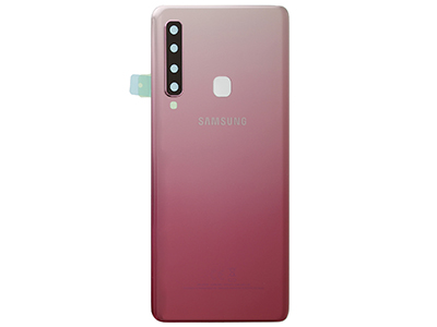 Samsung SM-A920 Galaxy A9 - Cover Batteria in vetro + Vetrino Camera + Adesivi Rosa