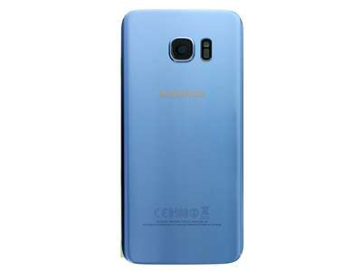 Samsung SM-G935 Galaxy S7 Edge - Guscio Batteria + Vetrino Camera + Vetrino Flash Blu