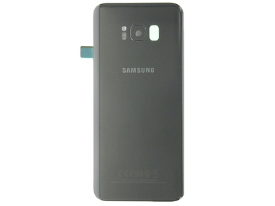 Samsung SM-G955 Galaxy S8+ - Cover Batteria in vetro + Vetrino Camera + Vetrino Flash  Nero