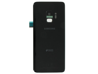 Samsung SM-G960 Galaxy S9 - Cover Batteria in vetro + Vetrino Camera + Vetrino Flash  Nero  vers. Dual Sim