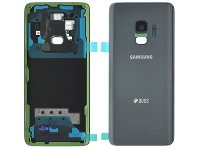 Samsung SM-G960 Galaxy S9 - Cover Batteria in vetro + Vetrino Camera + Vetrino Flash Silver vers. Dual Sim