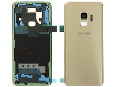 Samsung SM-G960 Galaxy S9 - Cover Batteria in vetro + Vetrino Camera + Vetrino Flash  Oro