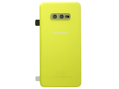 Samsung SM-G970 Galaxy S10e - Cover Batteria in vetro + Vetrino Camera Canary Yellow
