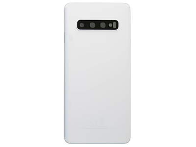 Samsung SM-G973 Galaxy S10 - Cover Batteria in vetro + Vetrino Camera Prism White