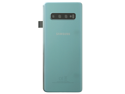 Samsung SM-G973 Galaxy S10 - Cover Batteria in vetro + Vetrino Camera Prism Green