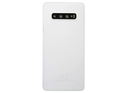 Samsung SM-G975 Galaxy S10+ - Cover Batteria in vetro + Vetrino Camera Prism White