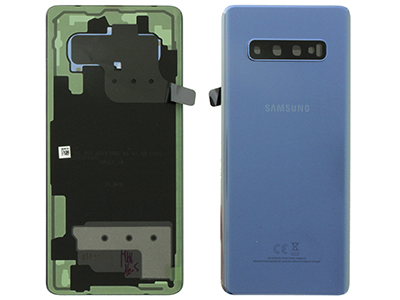 Samsung SM-G975 Galaxy S10+ - Cover Batteria in vetro + Vetrino Camera Blu