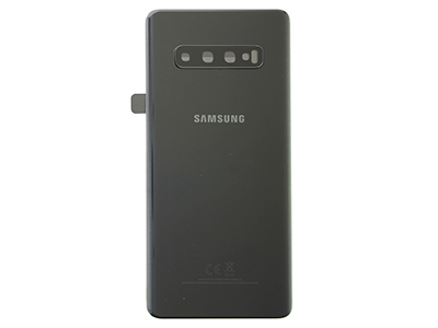 Samsung SM-G975 Galaxy S10+ - Cover Batteria in vetro + Vetrino Camera Nero