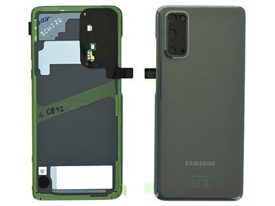 Samsung SM-G980 Galaxy S20 - Cover Batteria in vetro + Vetrino Camera + Microfono Grigio