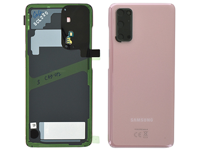 Samsung SM-G980 Galaxy S20 - Glass Back Cover + Camera Lens + Microphone Pink