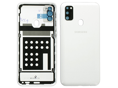 Samsung SM-M307 Galaxy M30s - Cover Batteria + Vetrino Camera + Tasti Laterali Bianco