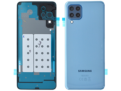 Samsung SM-M325 Galaxy M32 - Cover Batteria + Vetrino Camera + Adesivi Blue