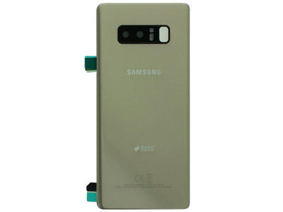 Samsung SM-N950 Galaxy Note 8 Dual-Sim - Cover Batteria in vetro + Vetrino Camera + Vetrino Flash vers. Duos Oro