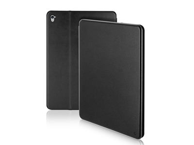 Apple iPad Pro 10.5'' Model n: A1701-A1709 - Custodia EcoPelle serie CURVED colore Nero Completa di Case interna Trasparente