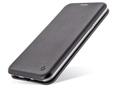 Samsung SM-G990 Galaxy S21 FE 5G - Custodia EcoPelle serie CURVED colore Nero Completa di Case interna Trasparente