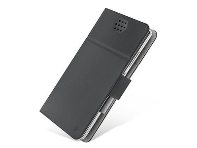 Nokia 830 Lumia - Universal PU Leather Case size XL up to 5.5'' Fold series Dark Grey