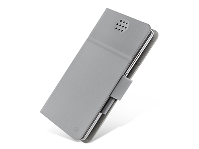 Huawei P9 Dual-Sim - Custodia book serie FOLD colore Grey Universale taglia XL fino a 5.5'