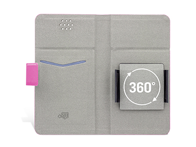 Huawei P9 Dual-Sim - Custodia book serie FOLD colore Hot Pink Universale taglia XL fino a 5.5'