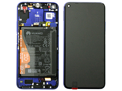 Huawei Nova 5T - Lcd + Touchscreen + Batteria + Frame + Altoparlante + Tasti Laterali Blu