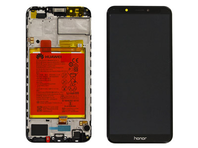 Huawei Honor 7C - Lcd + Touchscreen + Frame + Vibrazione +Altoparlante + Switch Tasti Lat. Nero