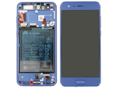 Huawei Honor 9 - Lcd + Touchscreen + Frame + Batteria + Tasti Lat. + Altoparlante + Vibrazione  Blu