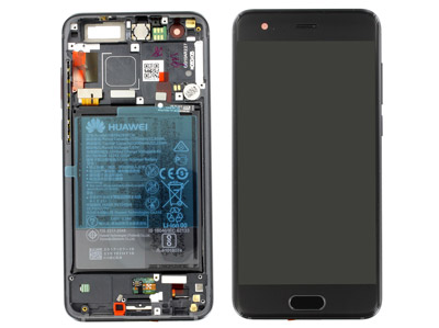 Huawei Honor 9 - Lcd + Touchscreen + Frame + Batteria + Tasti Lat. + Altoparlante + Vibrazione  Nero