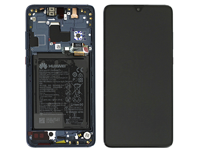 Huawei Mate 20 - Lcd + Touchscreen + Frame + Batteria + Vibrazione + Altoparlante + Tasti Laterali  Blu