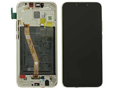 Huawei Mate 20 Lite - Lcd + Touchscreen + Frame + Batteria + Vibrazione + Altoparlante + Tasti Laterali  Oro