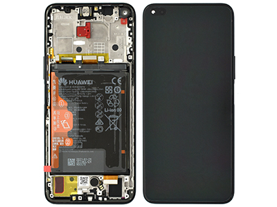 Huawei Nova 8i - Lcd + Touchscreen + Frame + Batteria + Vibrazione + Altoparlante + Switch Tasti Lat. Black