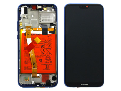Huawei P20 Lite Dual Sim - Lcd + Touch + Frame + Batteria + Tasti Laterali + Altoparlante Blu