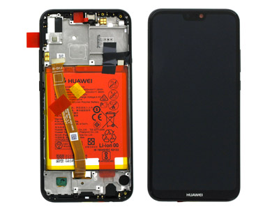 Huawei P20 Lite Dual Sim - Lcd + Touch + Frame + Battery + Side Keys + Speaker Black