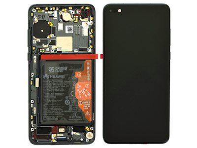 Huawei P40 - Lcd + Touch + Frame + Batteria + Tasti Laterali + Altoparlante + Vibrazione  Nero