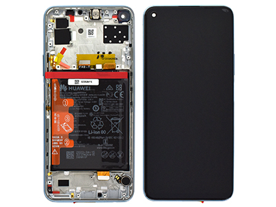 Huawei P40 Lite 5G - Lcd + Touch + Frame + Batteria + Tasti Laterali + Altoparlante  Space Silver