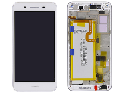 Huawei GR3 - Lcd + Touchscreen + Frame + Batteria +Altoparlante + Switch Tasti Lat. Bianco