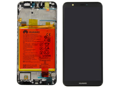 Huawei P Smart - Lcd + Touchscreen + Frame + Battery + + Speaker + Motor Vibration  Black