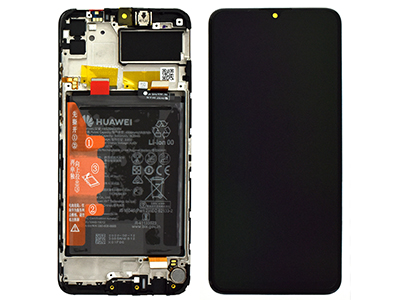 Huawei Y6p - Lcd + Touchscreen + Frame + Batteria + Vibrazione + Altoparlante + Switch Tasti Lat. Nero